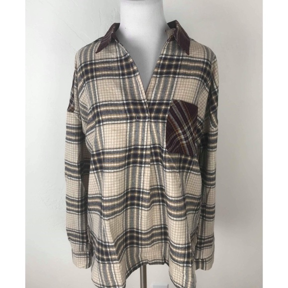 Hem & Thread Tops - NWT Hem & Thread Flannel Popover